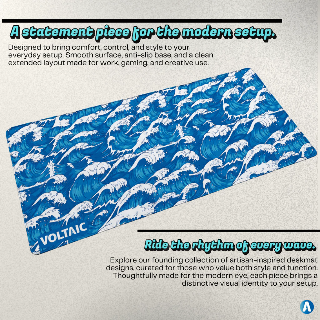 Kanagawa XL cloth desk mat — a statement piece for the modern setup with an extended layout